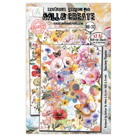 AALL & Create - Radiant Florals A5 Rub-Ons Dancing Poppies