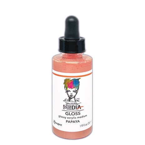 Ranger - Dina Wakley MEdia Gloss Dropper Style Papaya 1.9 fl oz