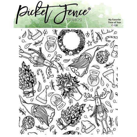 Picket Fence Studios - My Favorite Time of Year 4x4 Inch Clear Stamps