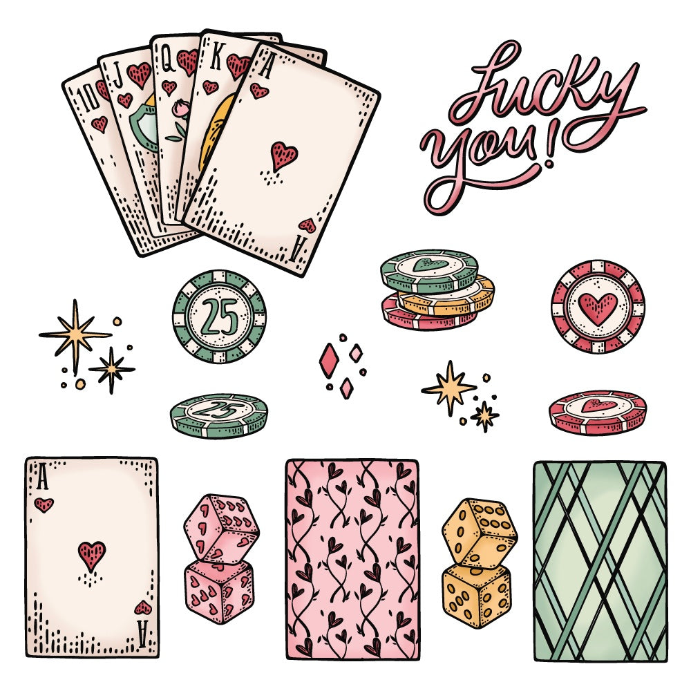 Honey Bee -  Royal Flush - Rubber Cling Stamp Set  Honey Bee -  Royal Flush - Rubber Cling Stamp Set