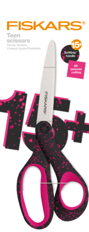 Fiskars - Scissors Teen +15 Speckled Pink 20cm Fiskars - Scissors Teen +15 Speckled Pink 20cm