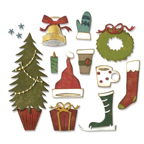 Sizzix - Thinlits Die by Tim Holtz Festive Things (12pcs)