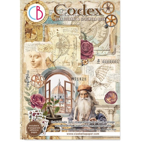 Ciao Bella -Codex A4 Junk Journal Ephemera Book (32pcs)  Ciao Bella -Codex A4 Junk Journal Ephemera Book (32pcs)