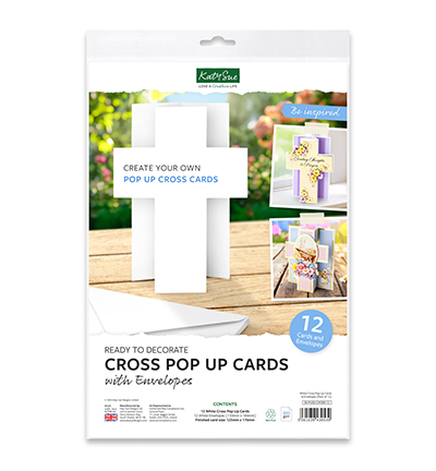 Katy Sue Designs - White Cross Pop Up Cards & Envelopes