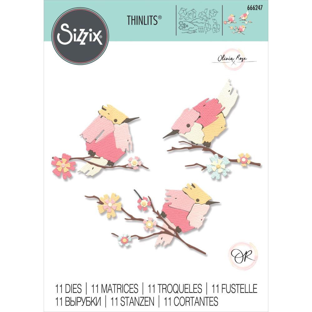 Sizzix Thinlits Dies - Painted Birds