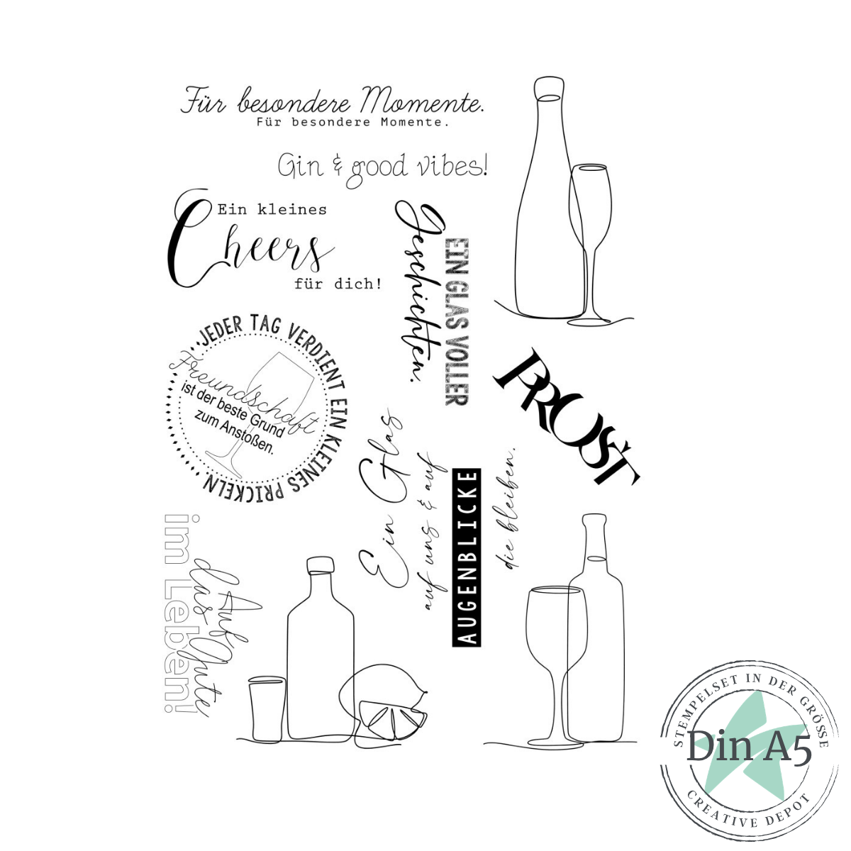 Creative Depot - Stempelset - Cheers - Auf das Gute im Leben