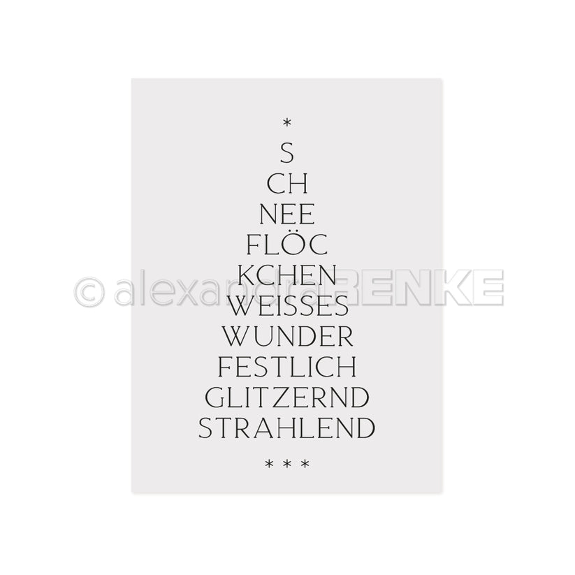 Alexandra Renke - Embossing Folder 'Typo Tanne Weißes Wunder'