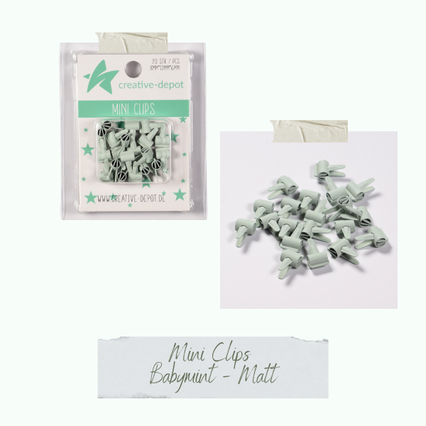 Creative Depot - Mini Clip - Babymint - Matt - 20 Stück Creative Depot - Mini Clip - Babymint - Matt - 20 Stück