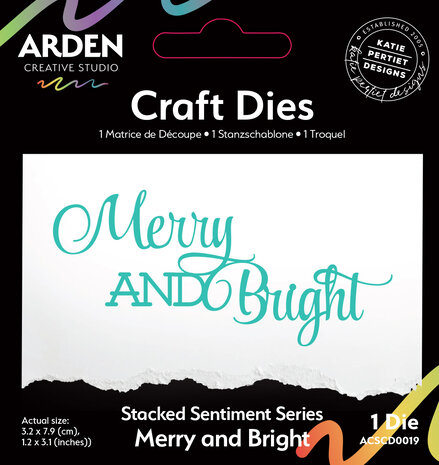 Arden Creative Studio - Sentiment Series Craft Die Stacked Merry and Bright