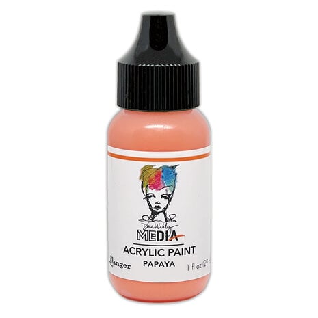Dina Wakley MEdia Heavy Body Acrylic Paints Papaya 1 fl oz