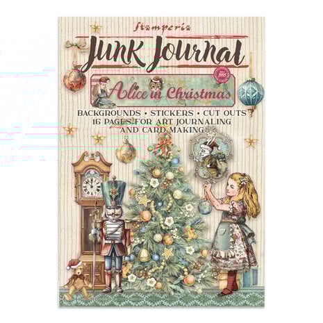 Stamperia - Alice in Christmas Junk Journal Backgrounds, Stickers, Cut-Outs