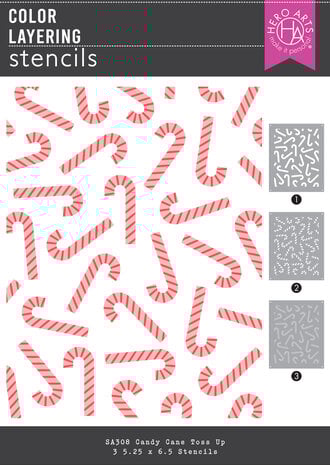 Hero Arts - Candy Cane Season Color Layering Stencil Candy Cane Toss Up