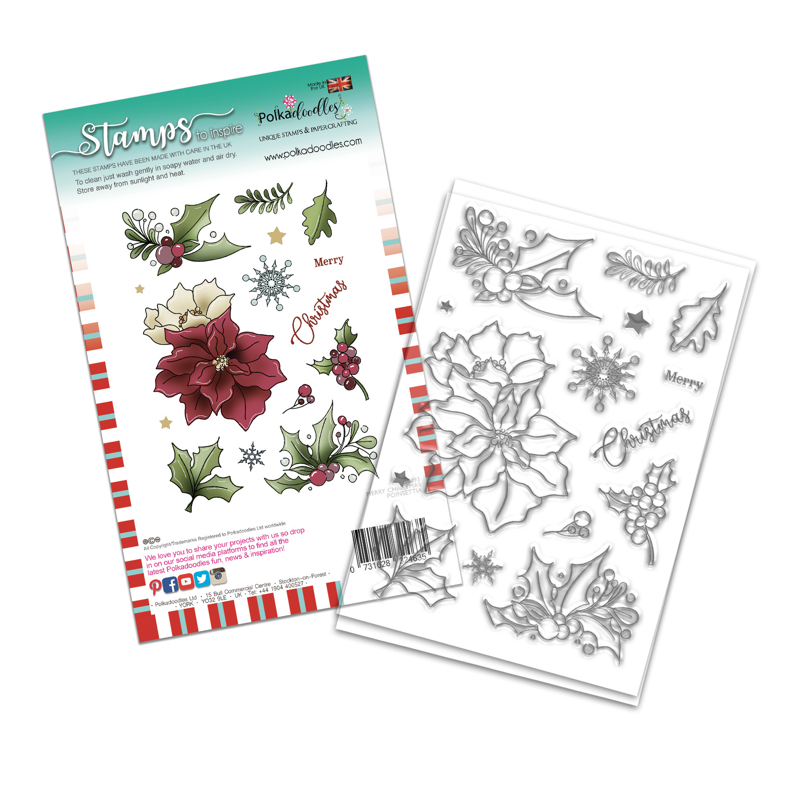 polkadoodles-merry-christmas-poinsettia-clear-stam