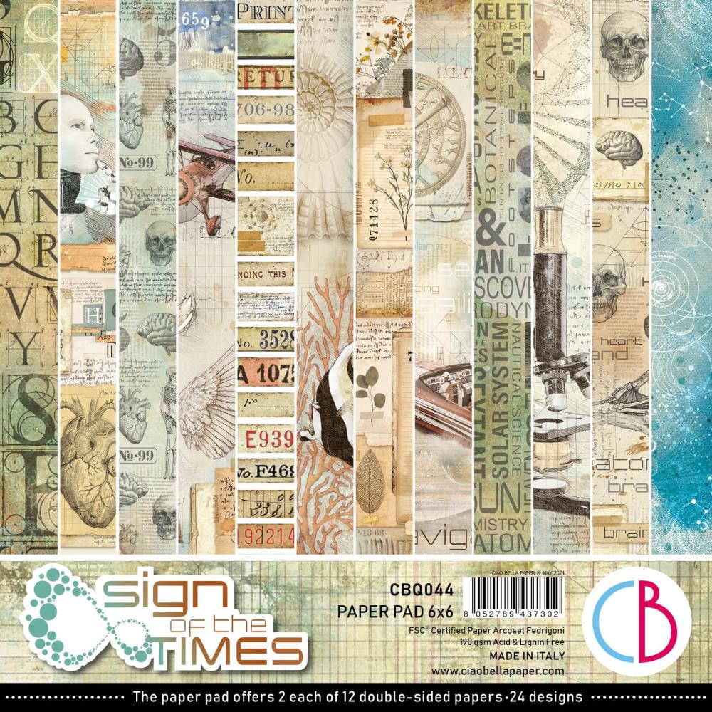 Ciao Bella Double-Sided Paper Pad  - Sign Of The Times