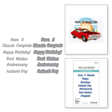 Spellbinders - Classic Road Legends Etched Dies Classic Sentiments