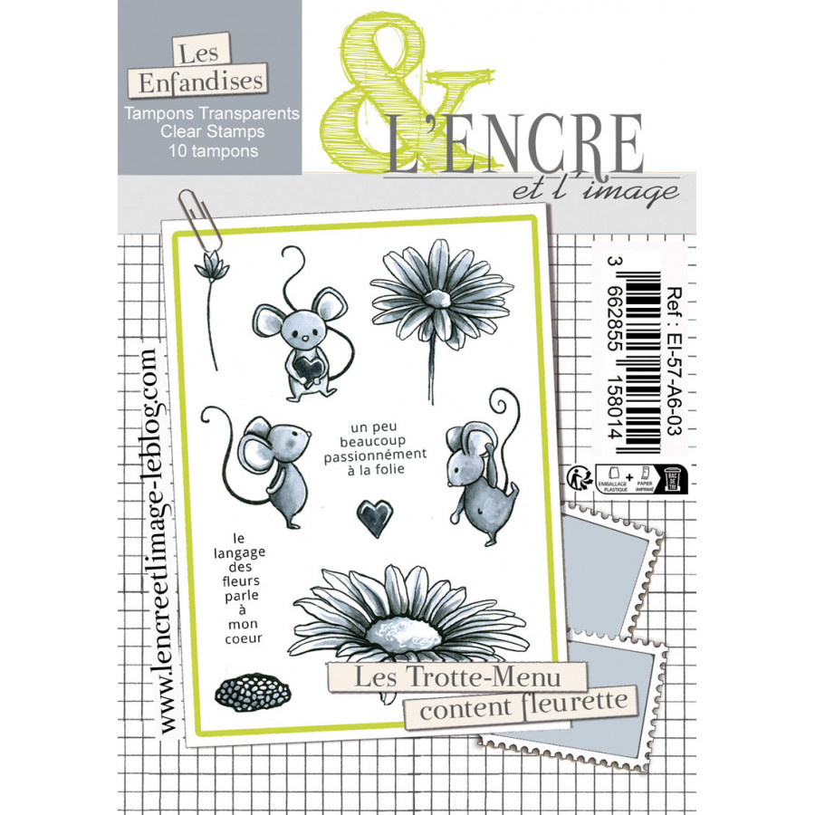 Clear Stamp - Mouse Family in Flower Field - L'Encre et l'Image