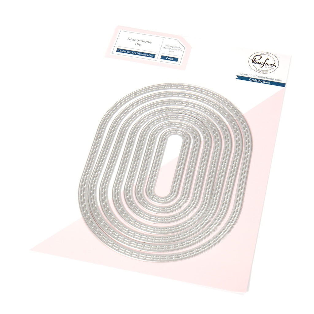 Pinkfresh Studio -  Essentials: Double Stitched Elongated Oval die Pinkfresh Studio -  Essentials: Double Stitched Elongated Oval die