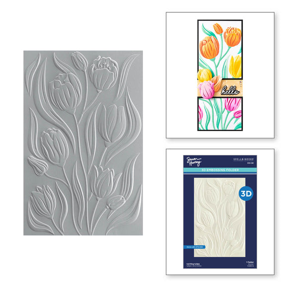 Spellbinders - Twirling Tulips 3D Embossing Folder from the Tulip Garden Collection by Simon Hurley Spellbinders - Twirling Tulips 3D Embossing Folder from the Tulip Garden Collection by Simon Hurley