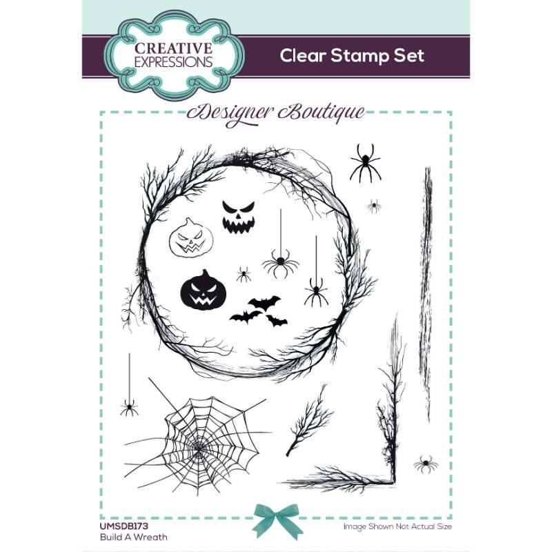 Creative Expressions Designer Boutique Build a Wreath 6 in x 4 in Clear Stamp