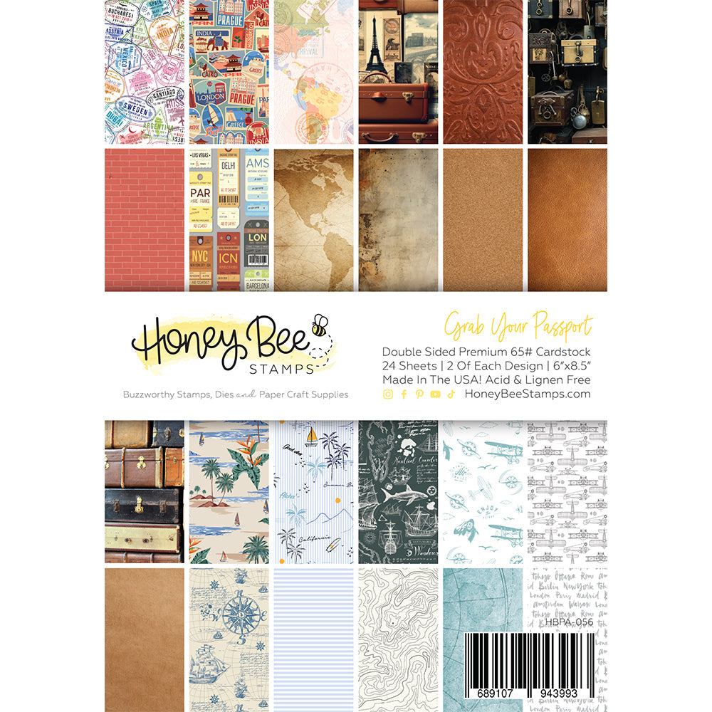 Honey Bee - Grab Your Passport Paper Pad 6x8.5 - 24 Double Sheets Honey Bee - Grab Your Passport Paper Pad 6x8.5 - 24 Double Sheets