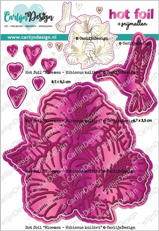 CarlijnDesign - Hot Foil Hibiscus & Kolibri  CarlijnDesign - Hot Foil Hibiscus & Kolibri