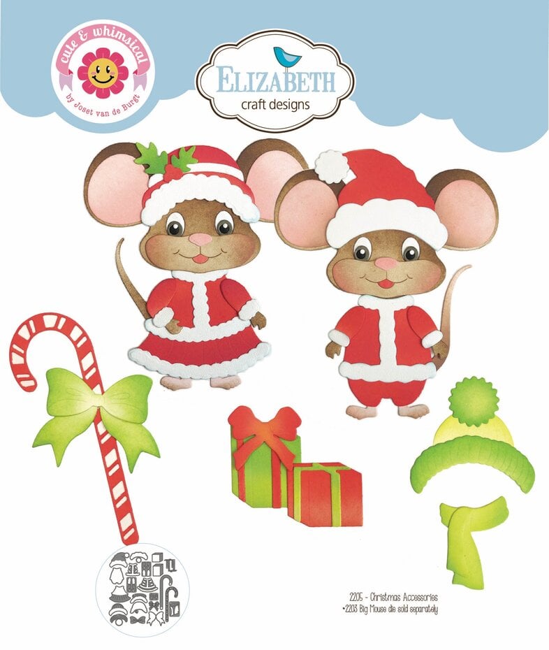 Elizabeth Craft  - Meet the Mice Dies Christmas Accessories  Elizabeth Craft  - Meet the Mice Dies Christmas Accessories