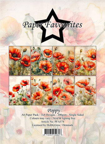 Paper Favourites - Poppy A6 Paper Pad