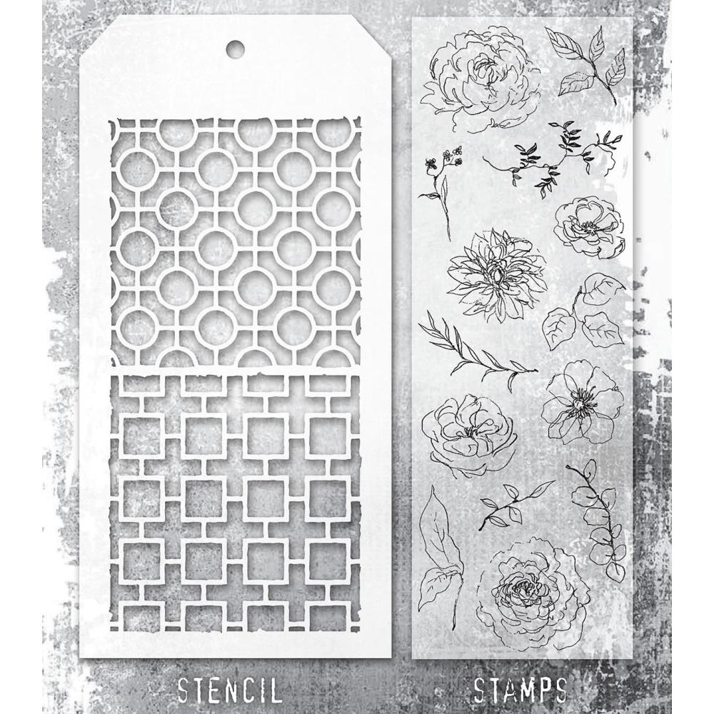 Tim Holtz Mixed-Media Stamps & Stencil Set -   Set #61 