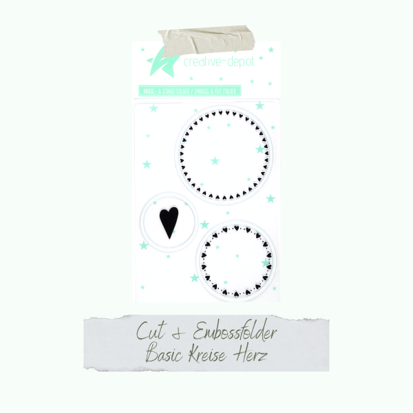 Creative Depot -  Cut & Emboss Folder - Basic Kreise Herz - 11 x 15,5 cm  Creative Depot -  Cut & Emboss Folder - Basic Kreise Herz - 11 x 15,5 cm