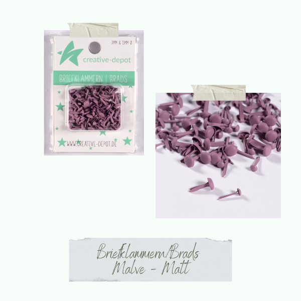 Creative Depot -   Brads - Malve - Matt - 100 Stück  Creative Depot -   Brads - Malve - Matt - 100 Stück