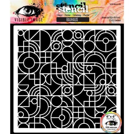 Visible Image - Bauhaus 6x6 Inch Stencil Visible Image - Bauhaus 6x6 Inch Stencil