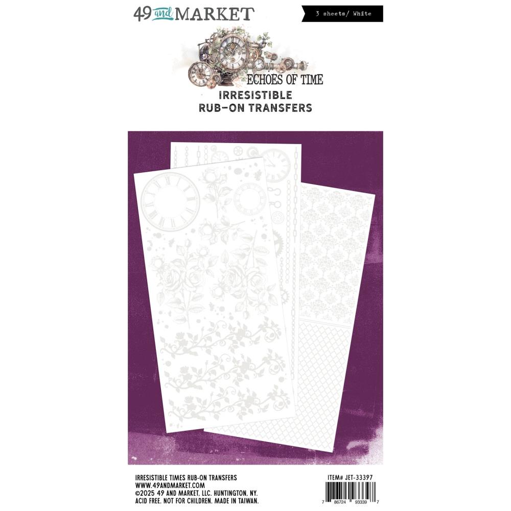 49 And Market Rub-On Transfer Set 6"X12" - Irresistible Times, Echoes Of Time