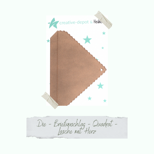 Creative Depot -   Die - Briefumschlag - Quardat - Lasche mit Herz 