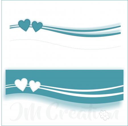 JM Creation - Stanzschablone - Doppelherzlinien