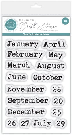 Craft Consortium - Journalling & Mixed Media Phase 2 Clear Photopolymer Stamps Journal - Months