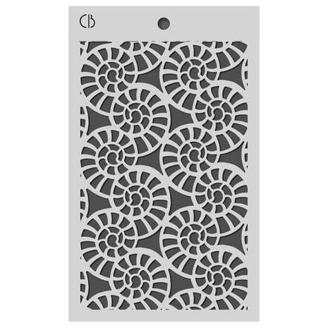 Ciao Bella - Cabinet of Curiosities 5x8 Inch Texture Stencil Fossil Shell