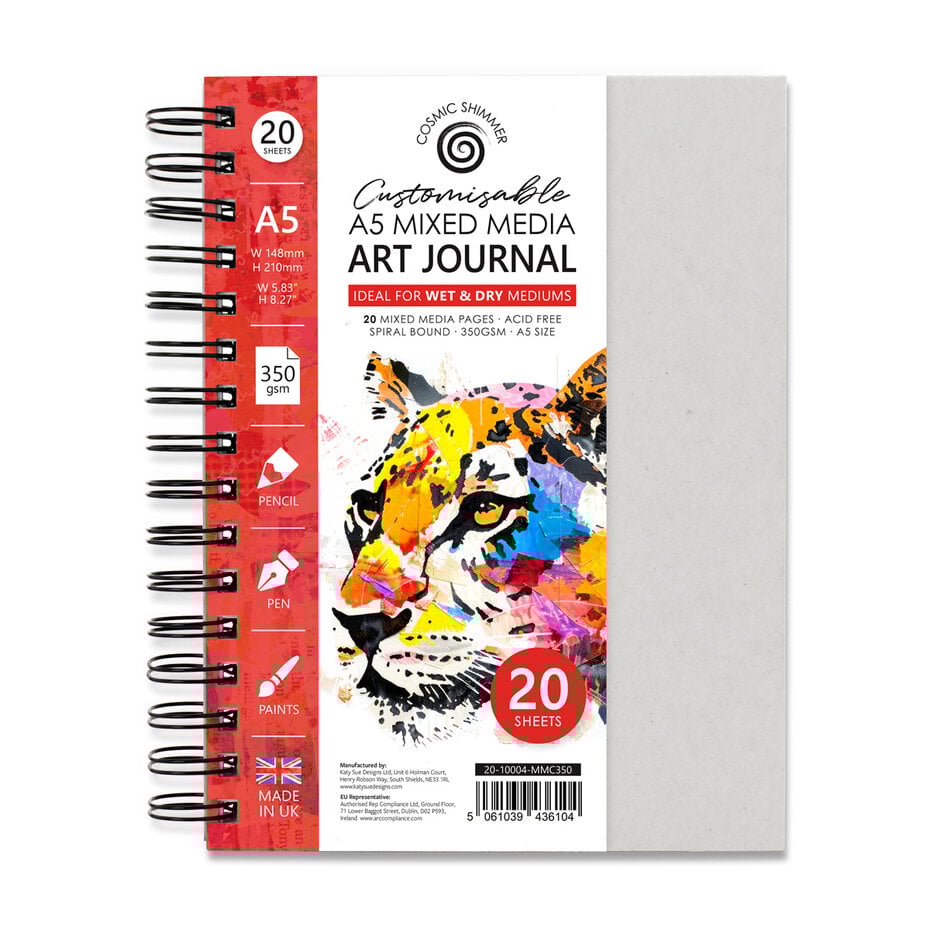 Katy Sue Designs - Cosmic Shimmer A5 Art Journal Customisable Mixed Media 350gsm