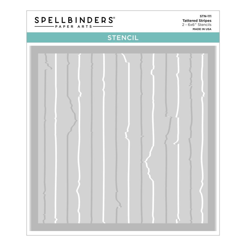 Spellbinders - Stencils - Beautifully Imperfect, Tattered Stripes  