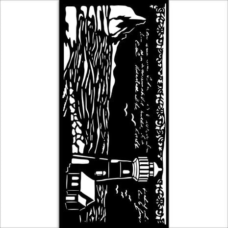 Stamperia - Silent Sea Thick Stencil 12x25cm Lighthouse