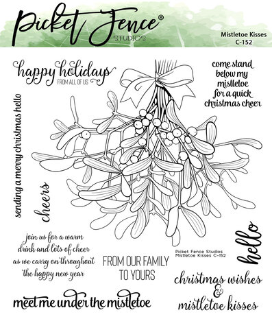 Picket Fence Studios - Mistletoe Kisses 6x6 Inch Clear Stamps