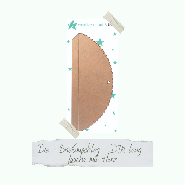 Creative Depot -  Die - Briefumschlag - DIN lang - Lasche mit Herz 