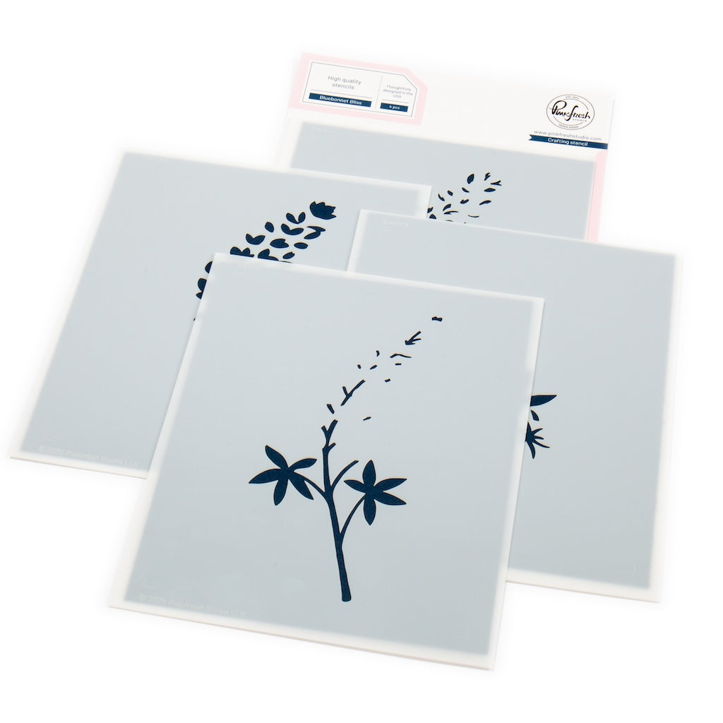 Pinkfresh Studio Stencils -   Bluebonnet Bliss stencil