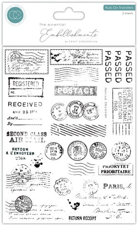 Craft Consortium - The Collector Rub on Transfers Postage (2pcs)
