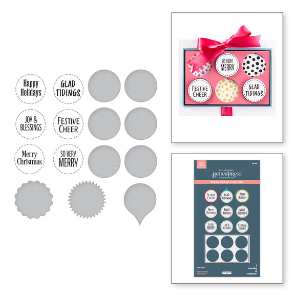 Spellbinders - Festive Circle Sentiments Press Plates & Die Set from the Essential Holiday Collection by Lisa Horton Spellbinders - Festive Circle Sentiments Press Plates & Die Set from the Essential Holiday Collection by Lisa Horton