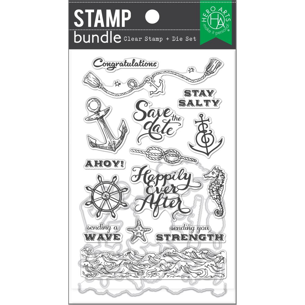 Hero Arts Clear Stamp & Die Combo - Nautical Messages  Hero Arts Clear Stamp & Die Combo - Nautical Messages