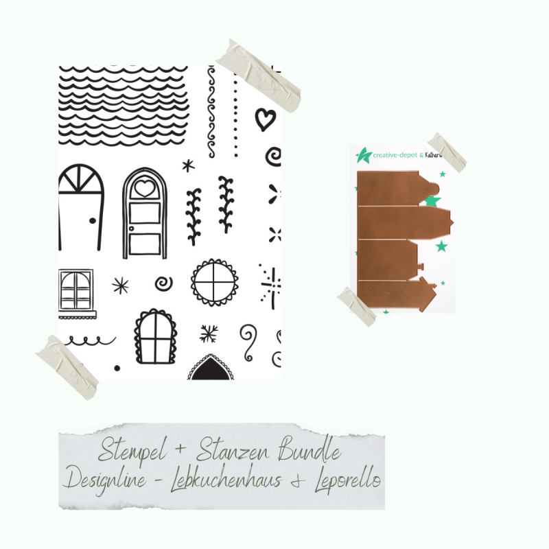 Creative Depot - Bundle - Designline - Lebkuchenhaus & Leporello - Stempelset & Stanzen Creative Depot - Bundle - Designline - Lebkuchenhaus & Leporello - Stempelset & Stanzen