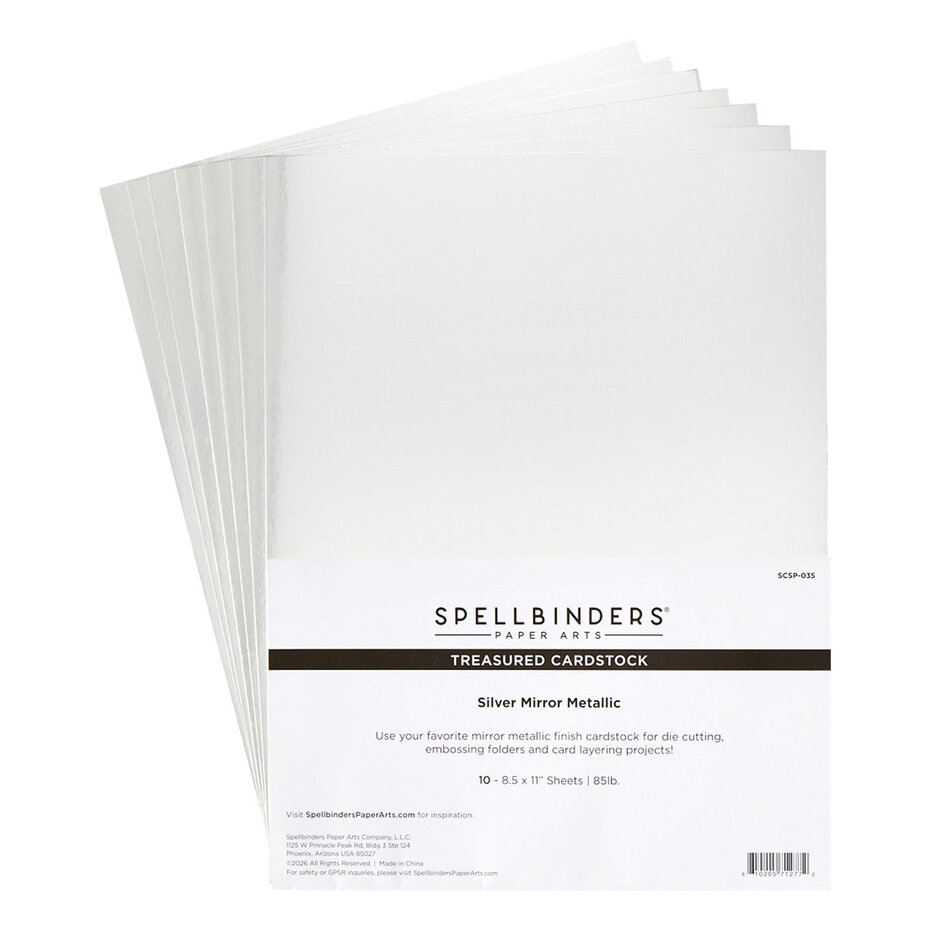 Spellbinders - Treasured Cardstock 8,5x11 Inch Silver Mirror Metallic (10pcs) by Spellbinders