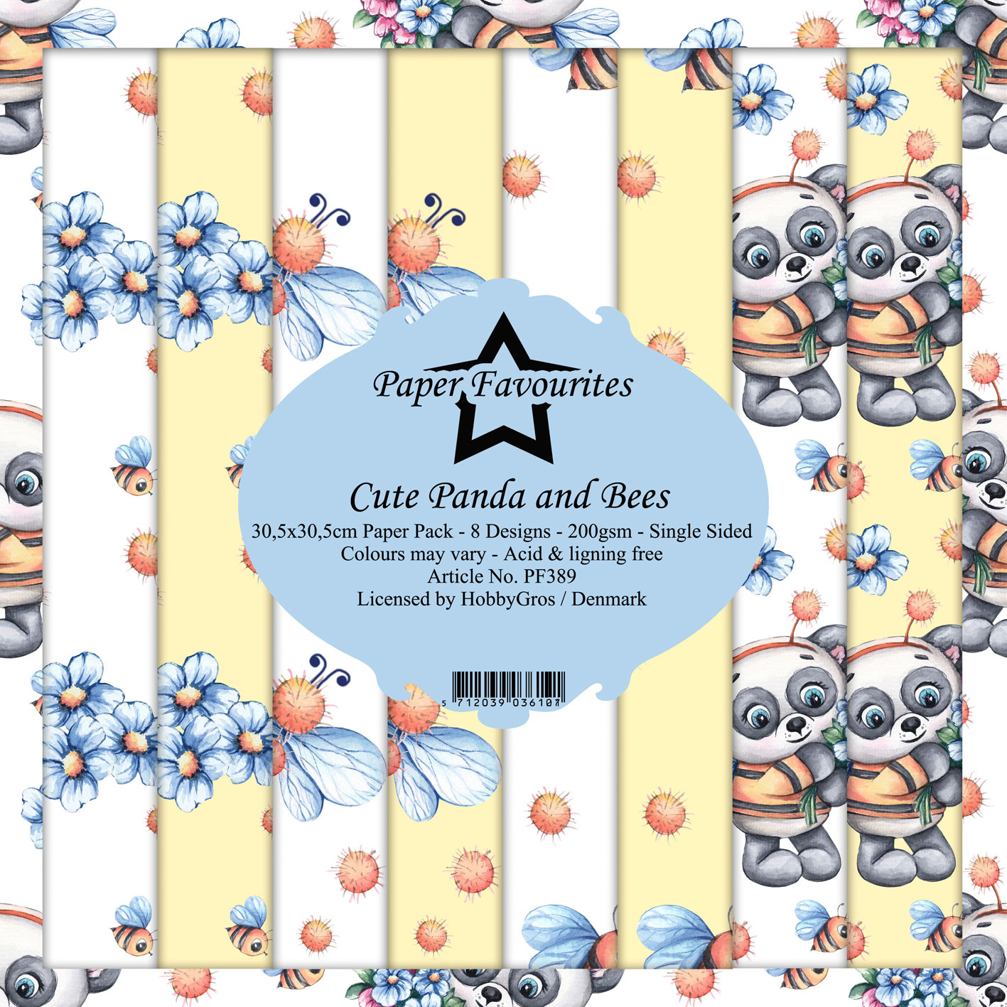 paper-favourites-cute-panda-and-bees-12x12-inch-pa paper-favourites-cute-panda-and-bees-12x12-inch-pa