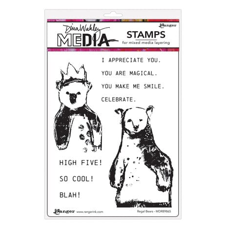 Ranger - Dina Wakley MEdia Cling Stamps Regal Bears