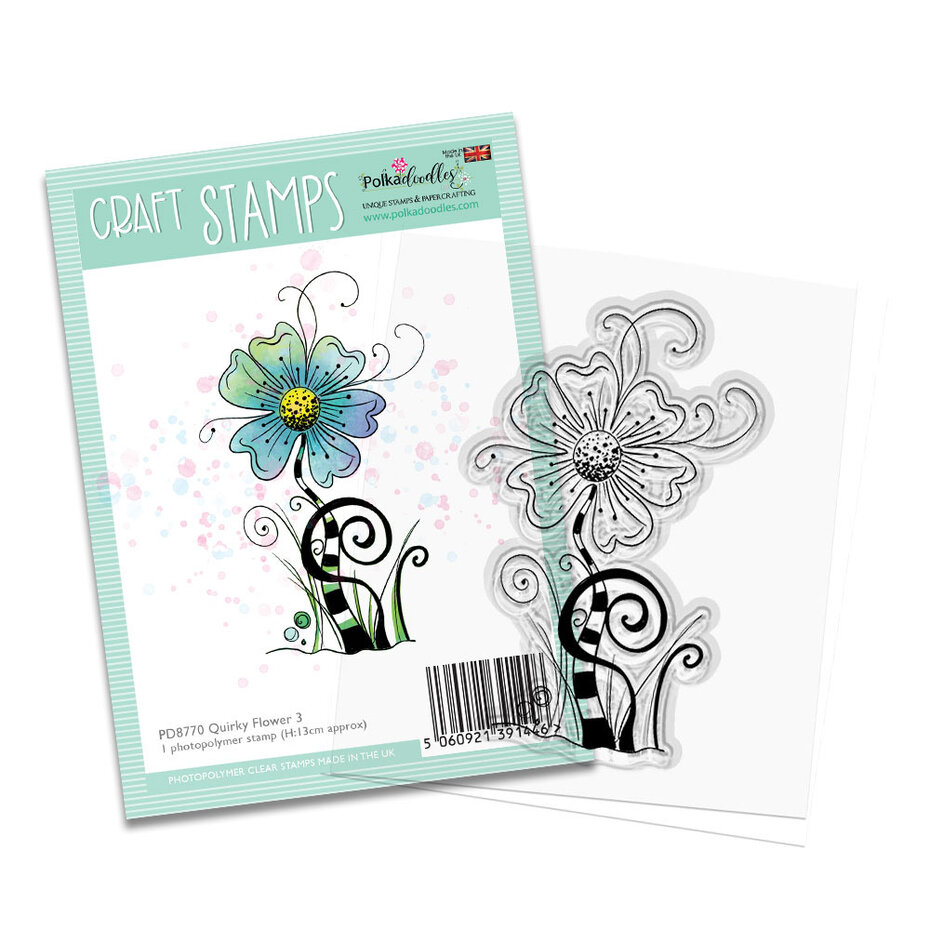 Polkadoodles - Quirky Flower 3 Craft Stamps